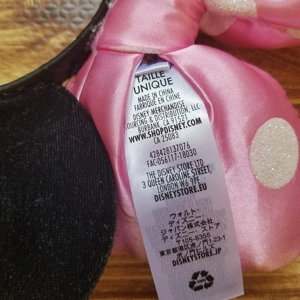Minnie Mouse Headband with Pink Bow Sequin Ears Disney Junior Store Parks